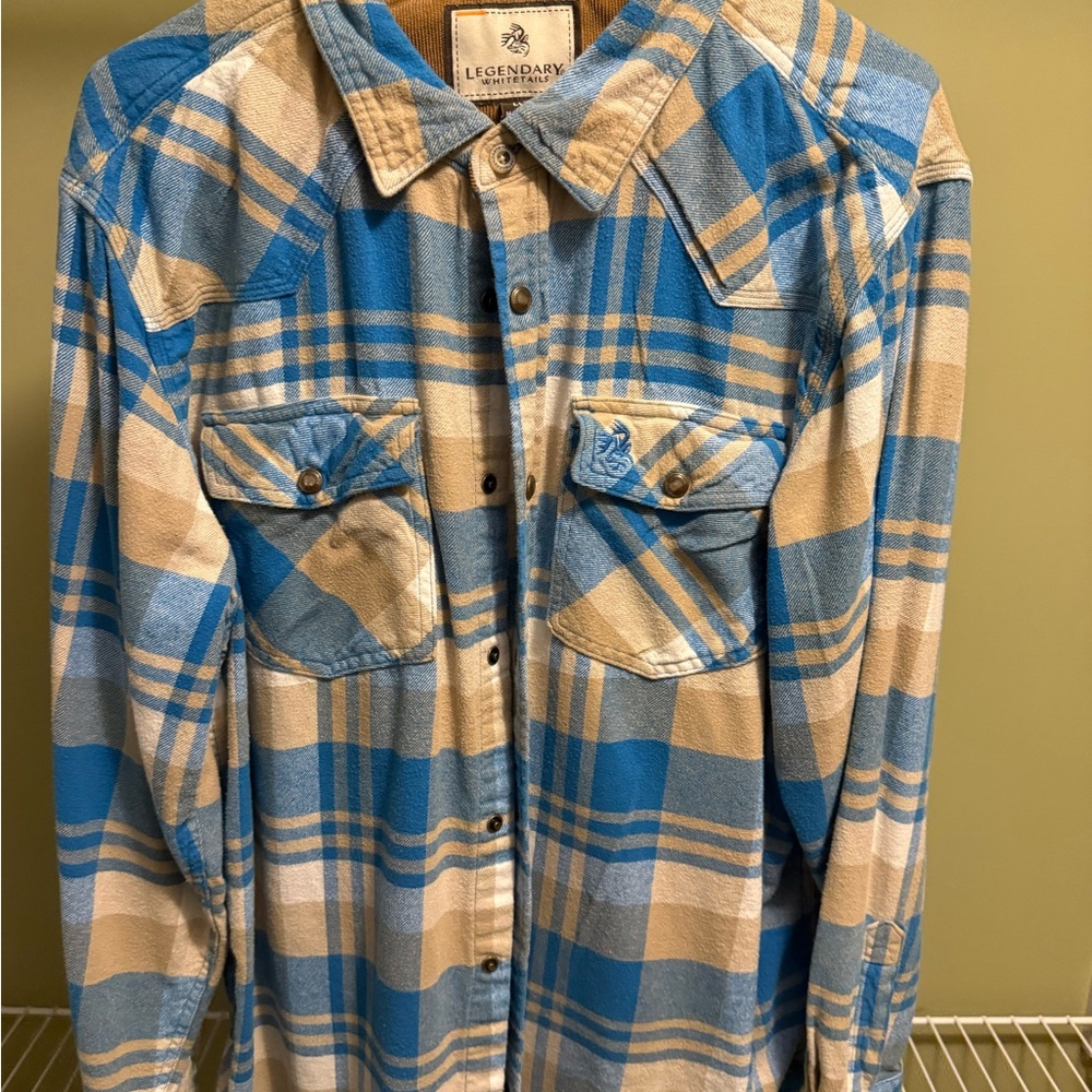 Legendary Whitetails Blue Plaid Flannel Shirt